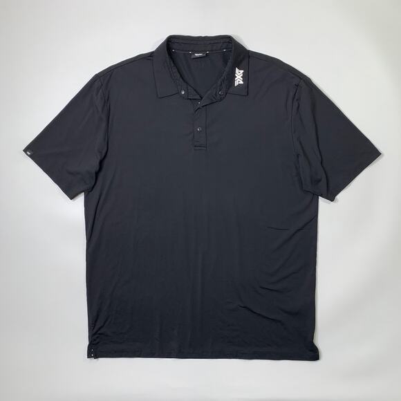 PXG Shirt Mens L Large Black Snap Button Polo Stretch Nylon Parsons Xtreme Golf - Picture 2 of 9